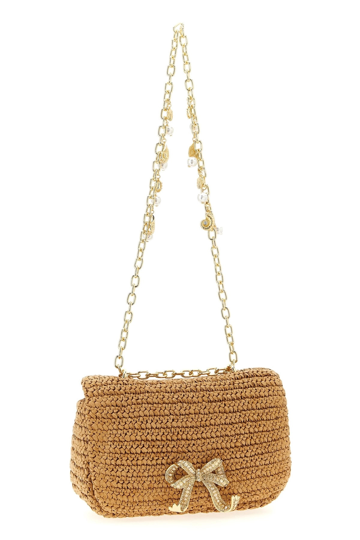 'Raffia bow charm' shoulder bag - 4