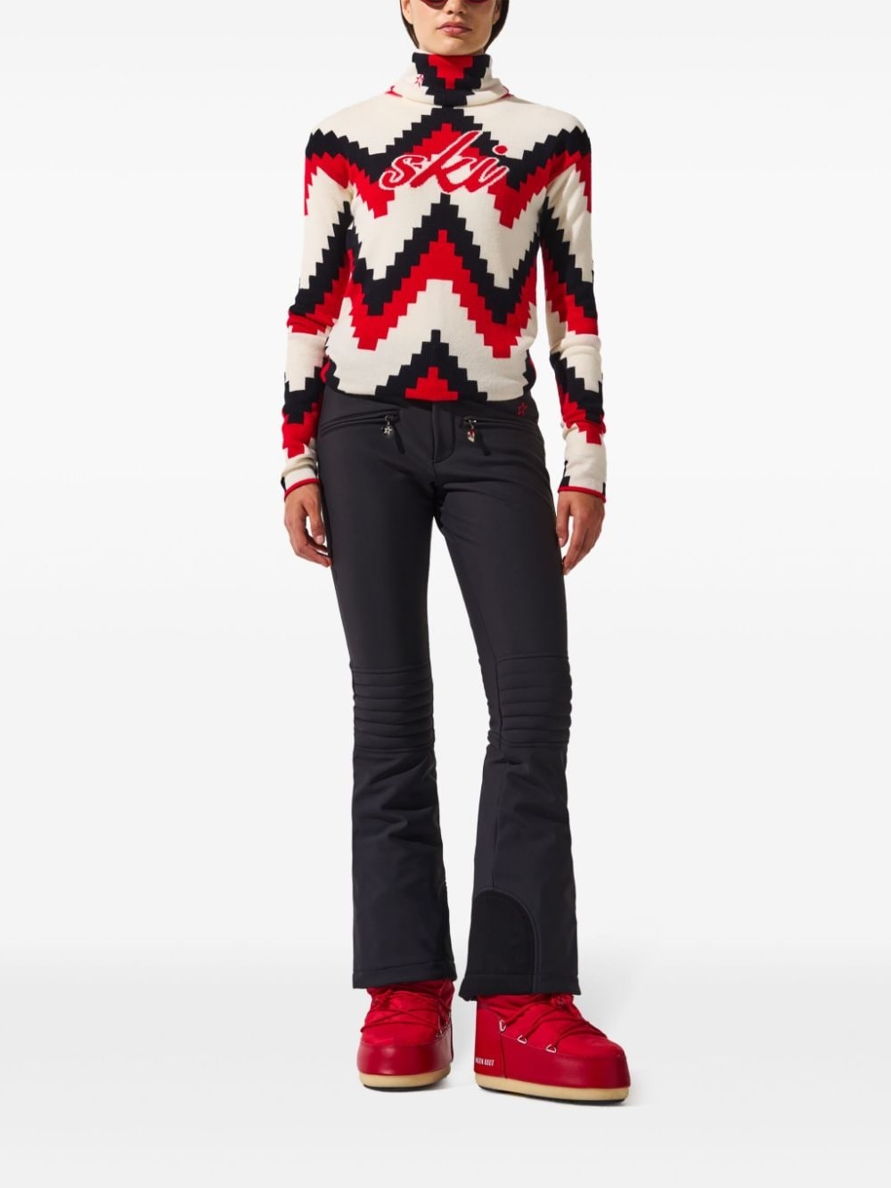 chevron roll-neck jumper - 2