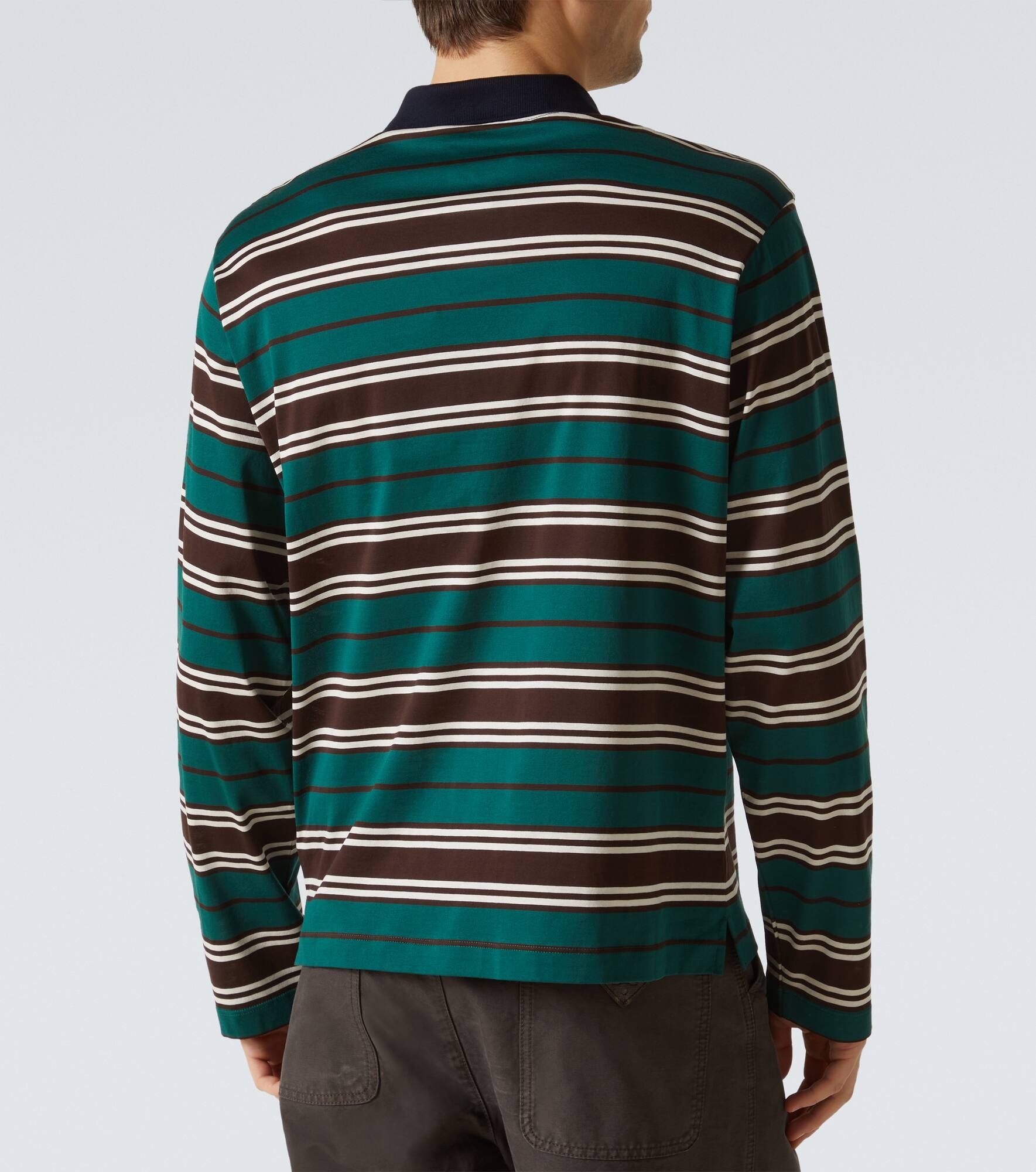 Striped cotton jersey polo shirt - 4