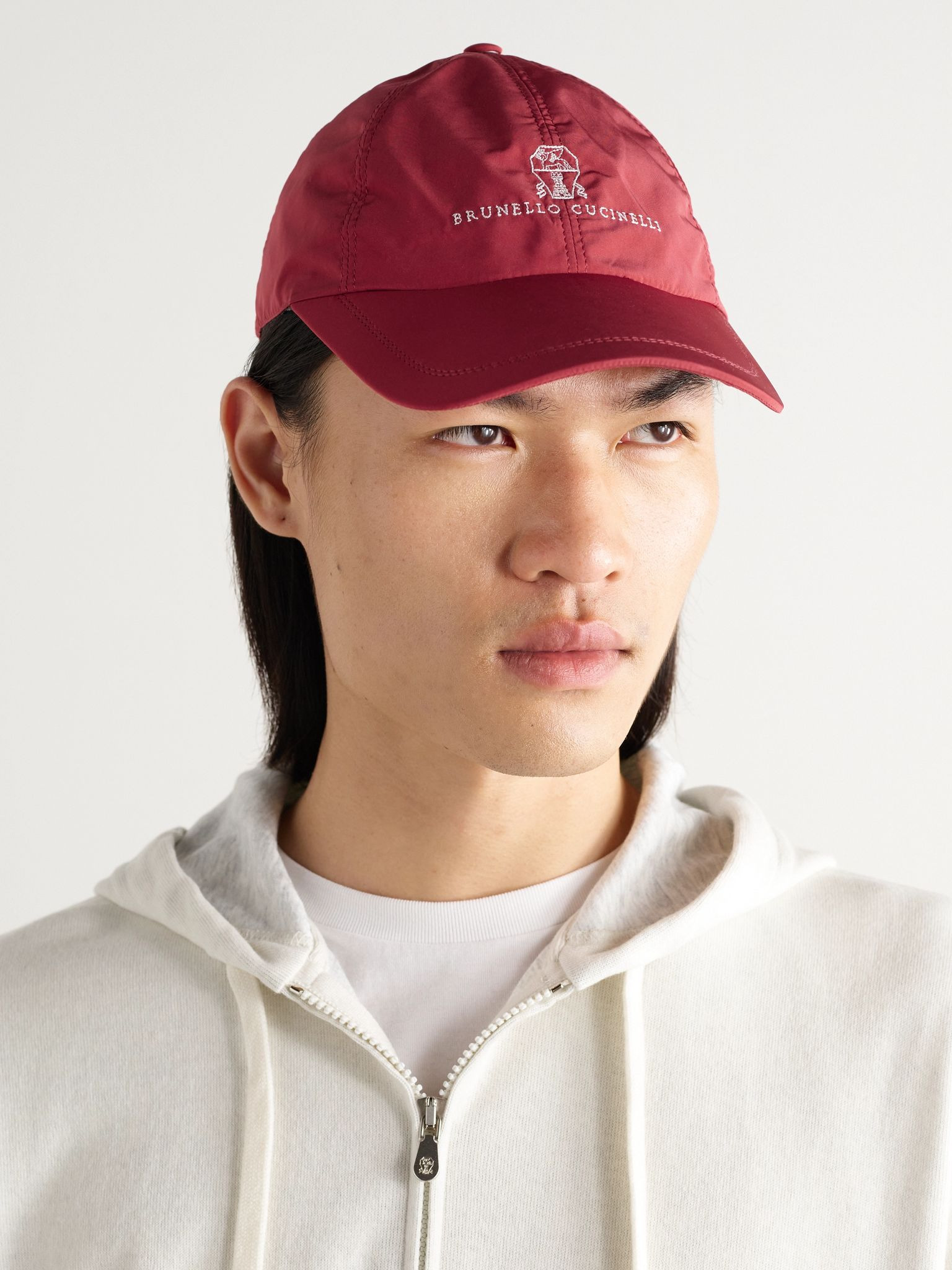 Logo-Embroidered Cotton-Twill Baseball Cap Red - 2