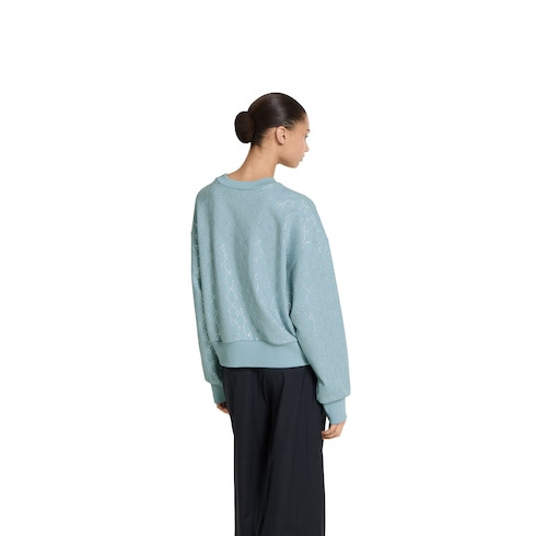 Cotton jersey sweatshirt with crystals - 4