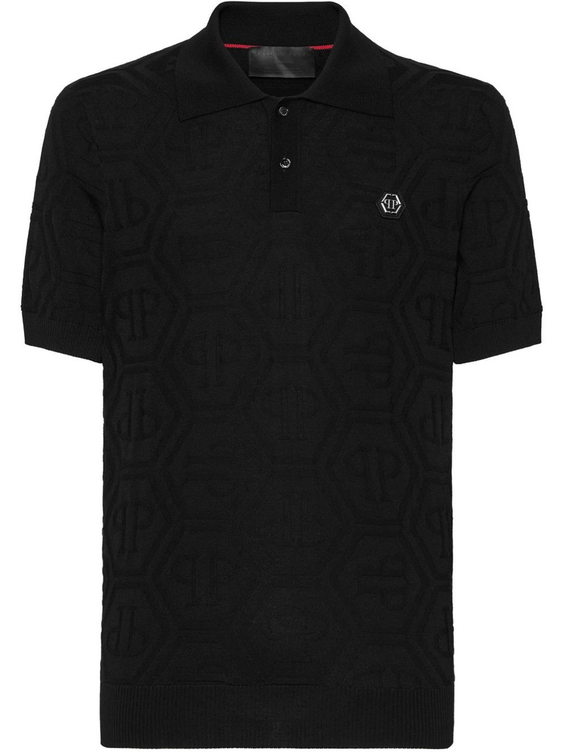 monogram-jacquard polo shirt 1