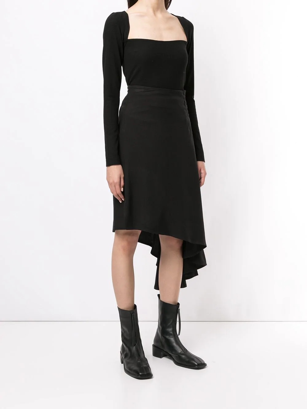 asymmetric midi skirt - 3