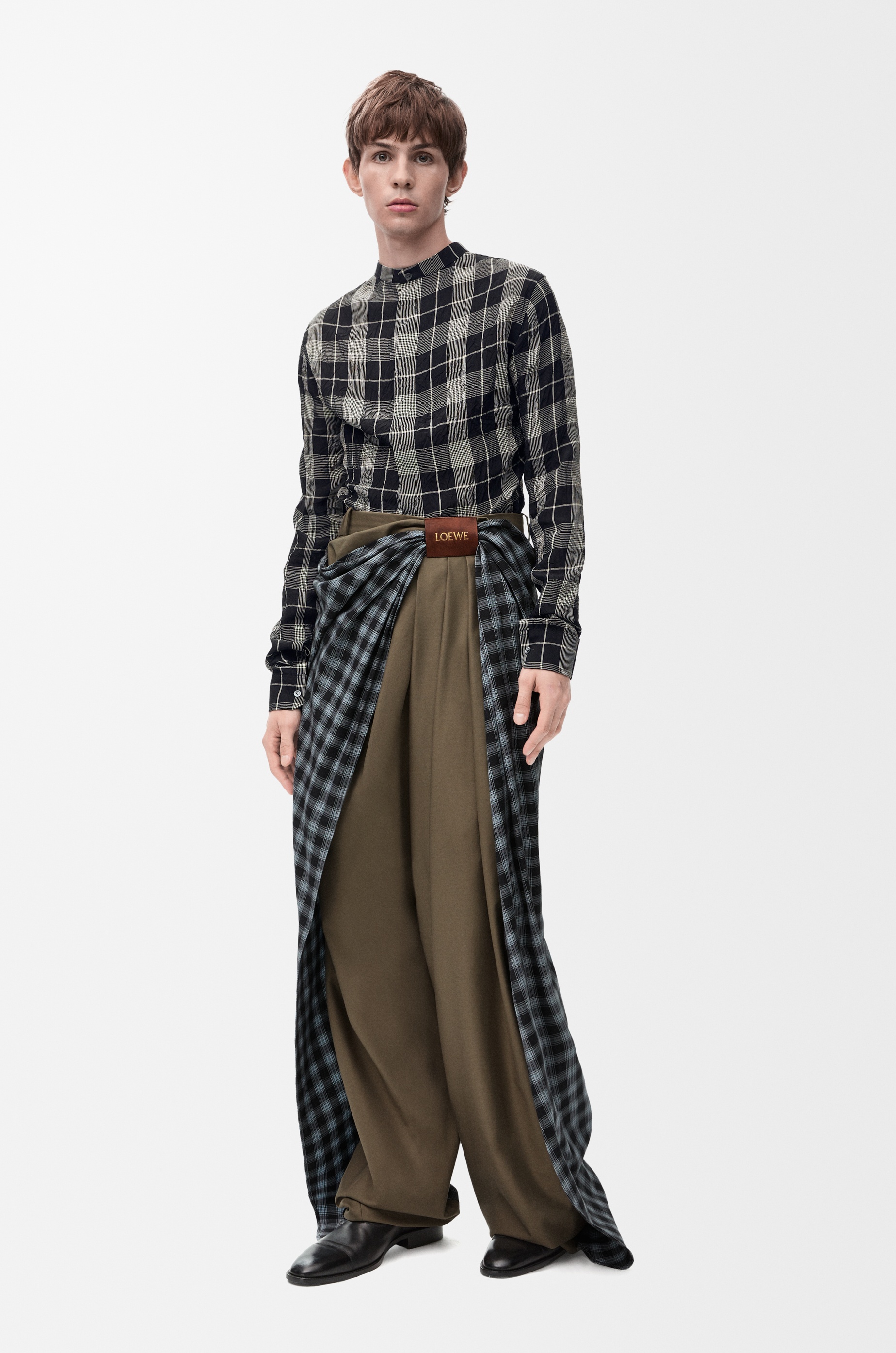 Draped trousers in cotton and wool - 2