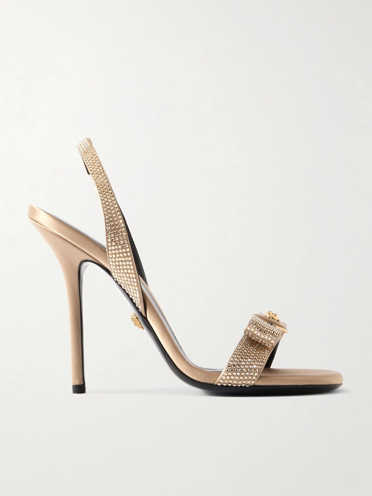 Opera embellished satin slingback sandals Gold - 1