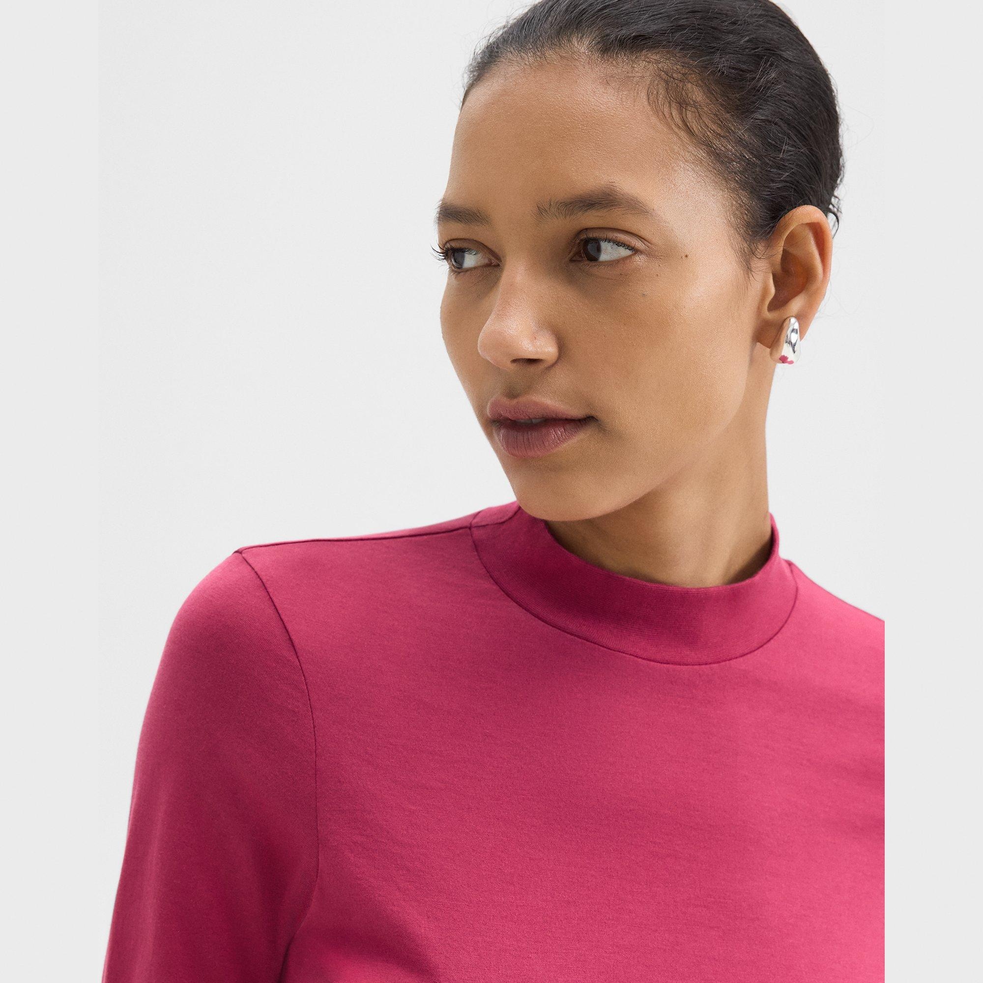 Tiny Mock Neck Tee in Organic Cotton - 5
