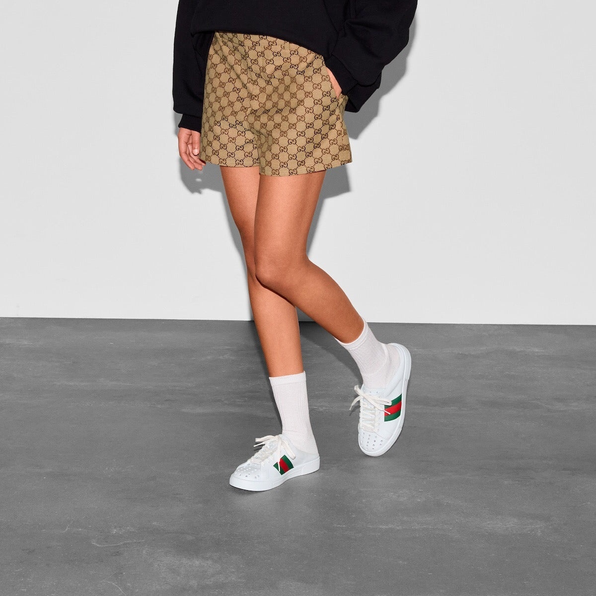Gucci Ace Web Rubber Mules - 4