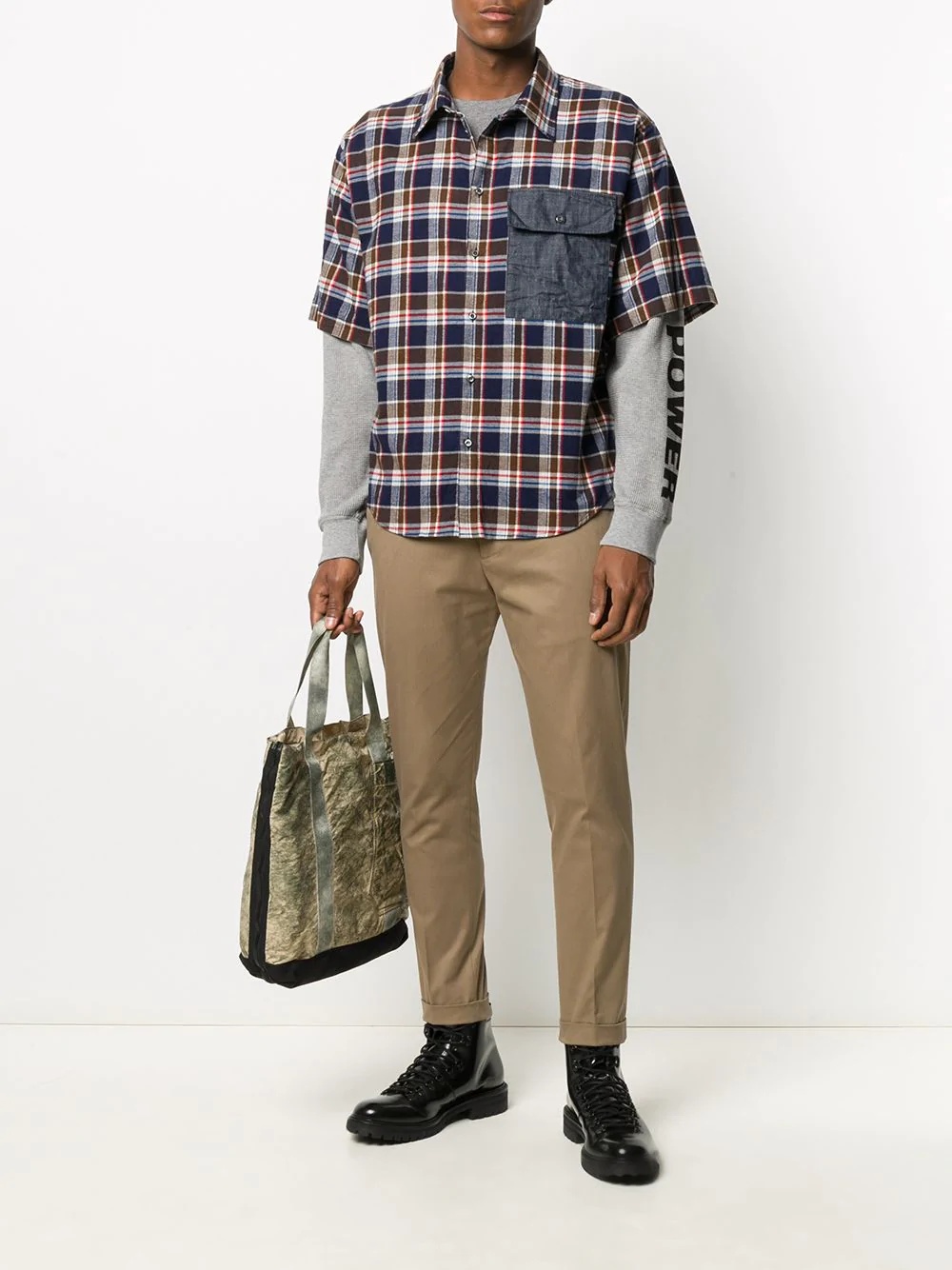 check layered shirt - 2