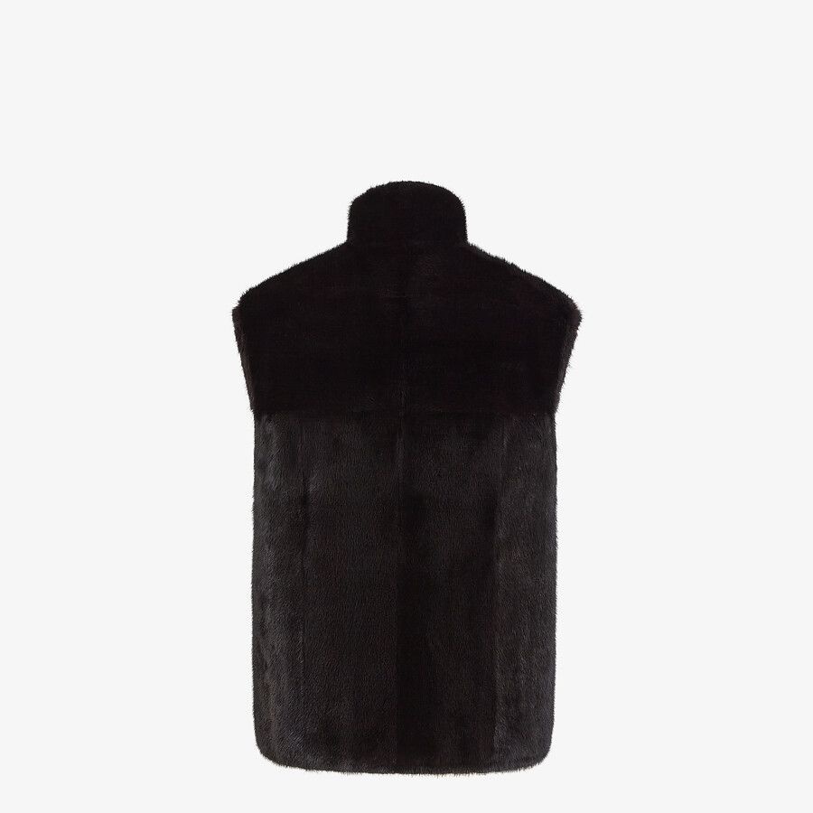 Black mink vest - 2