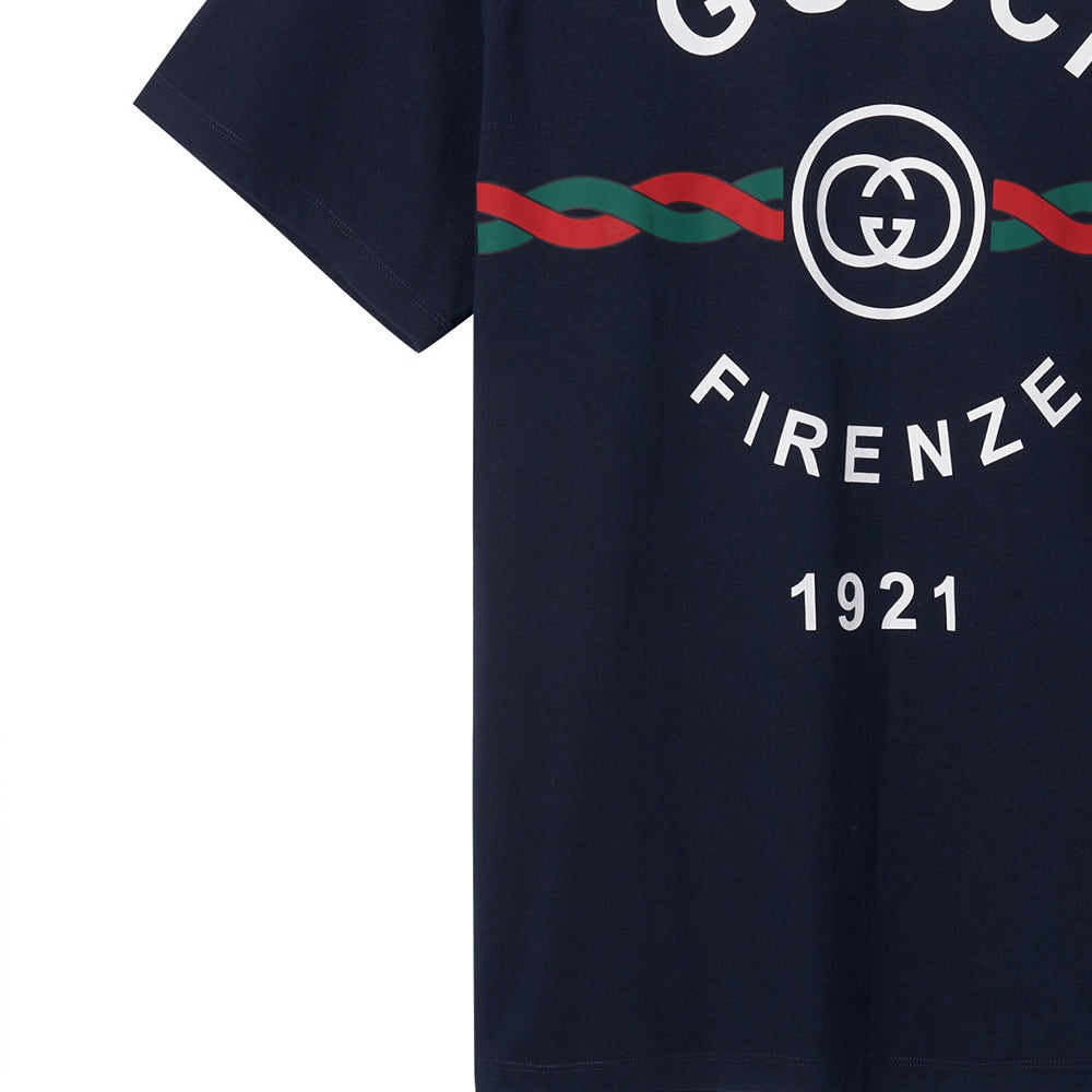 Gucci Firenze Print Tee 'Navy' 616036-XJD7T-4795 - 6