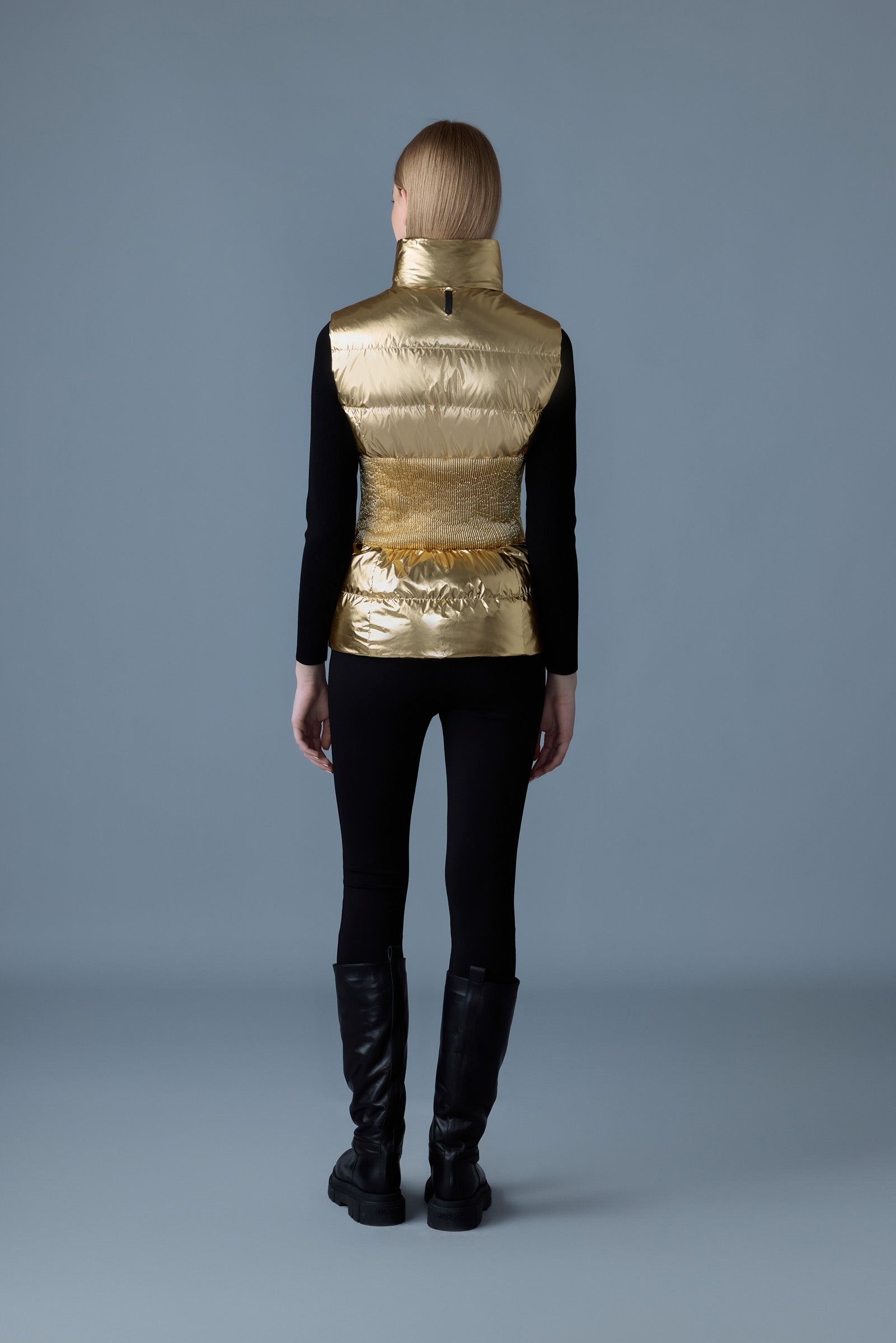 GISELA-M Metallic laminate light down vest - 4