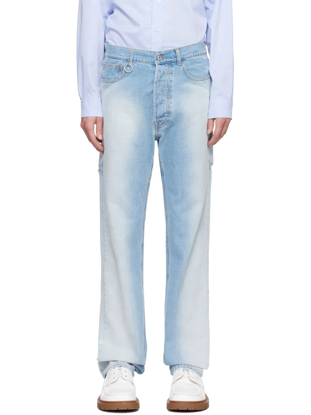 Blue Cutout Jeans - 1