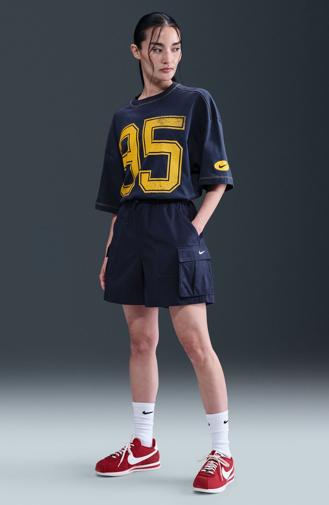 Nike Sportswear Loose Fit 5-Inch Cargo Shorts in Midnight Navy/Sail at Nordstrom - 7