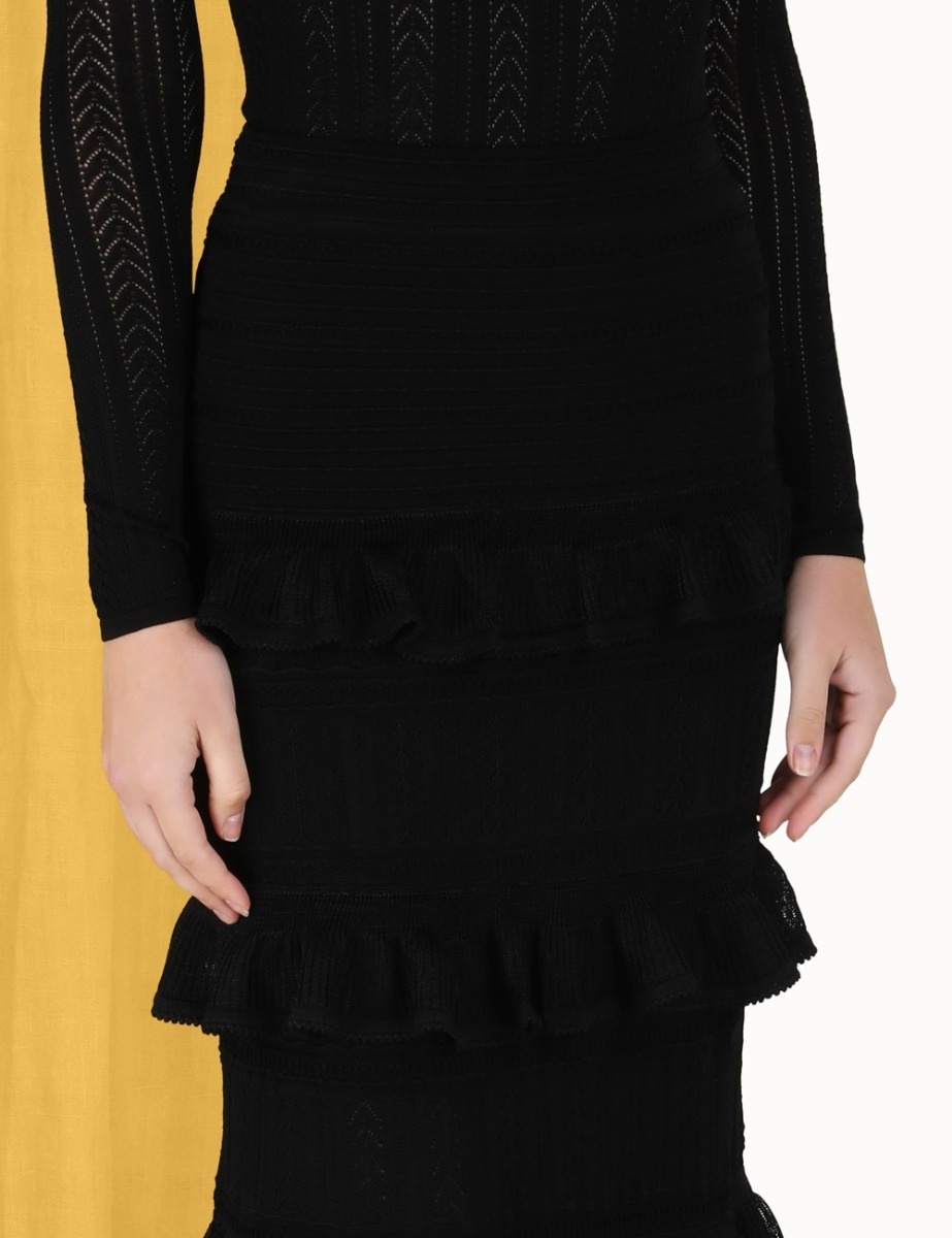 LUMINOSITY RUFFLE MIDI SKIRT - 5