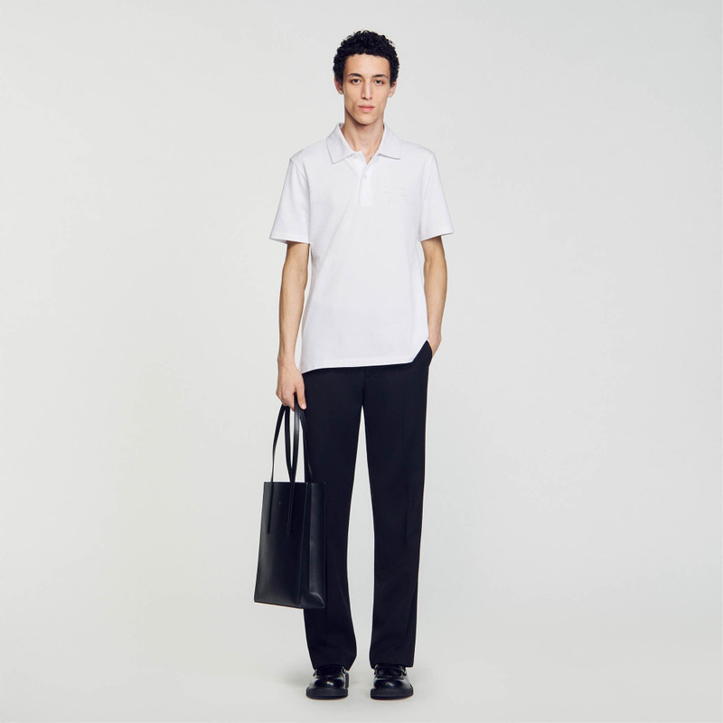 Sandro COTTON FLOWER POLO SHIRT outlook