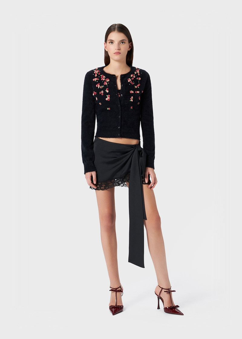 Blumarine KNITTED CARDIGAN WITH EMBROIDERY ROSES outlook