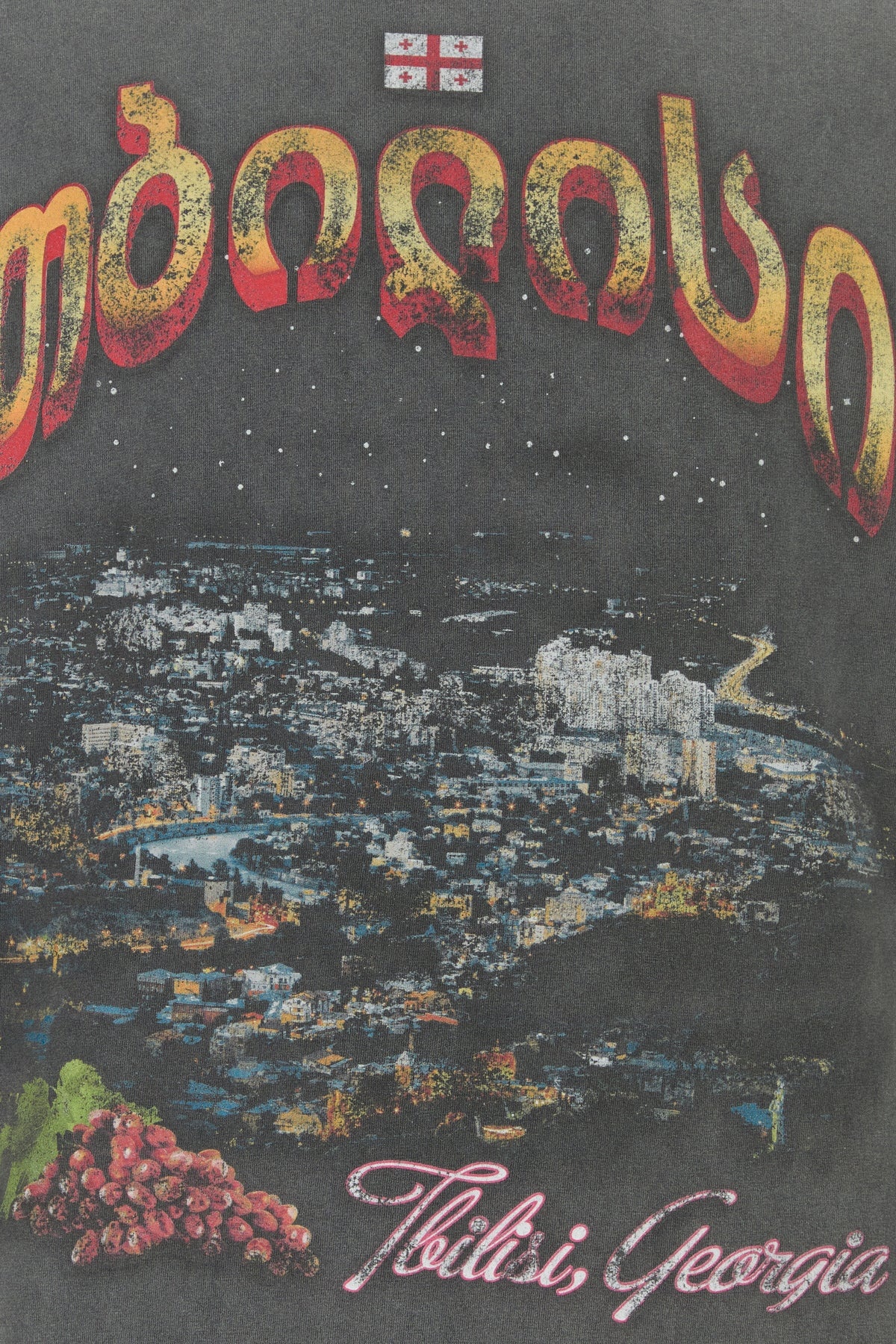 Charcoal cotton oversize Tbilisi t-shirt - 5