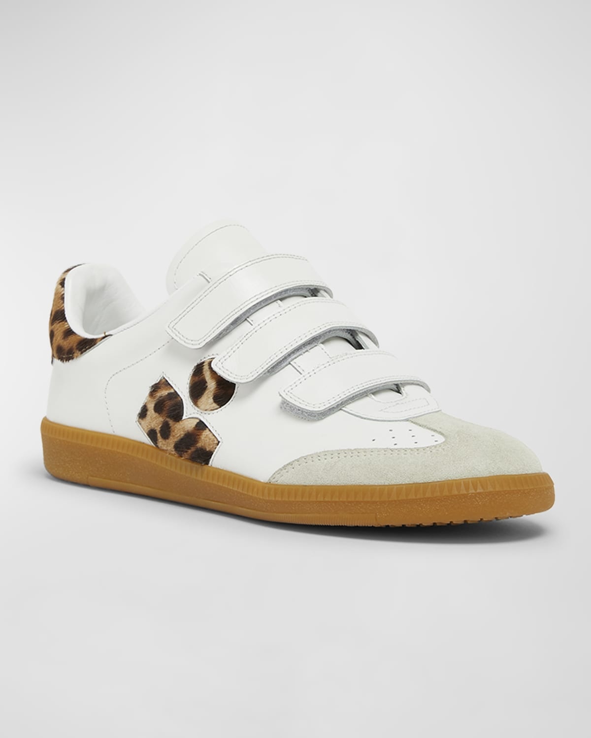 Beth Leopard Mixed Leather Sneakers - 2