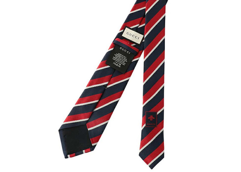 GUCCI Gucci Striped Tie Navy/Red/White outlook