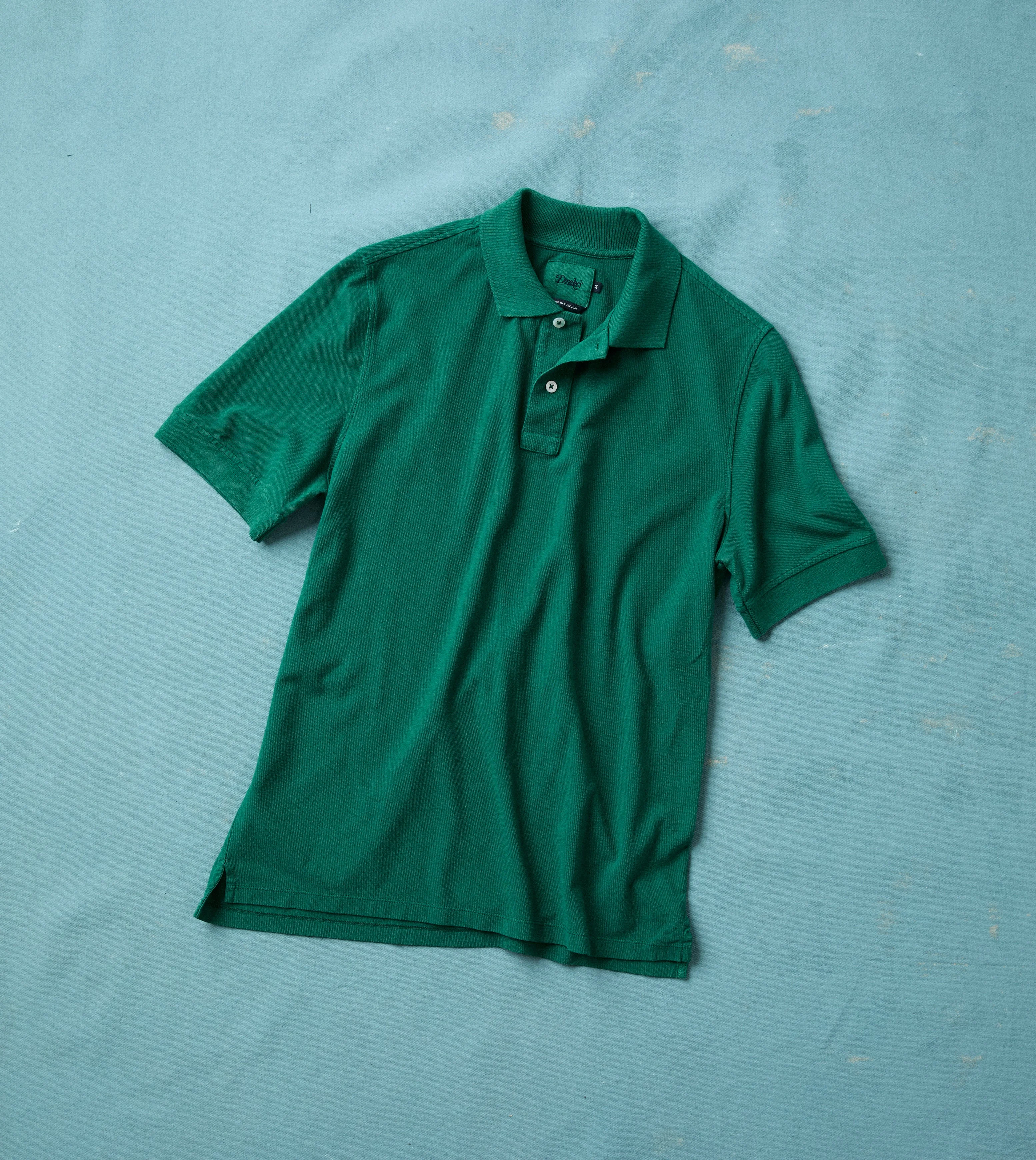 Green Piqué Cotton Polo Shirt - 1