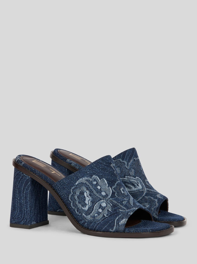 JACQUARD DENIM MULES 3