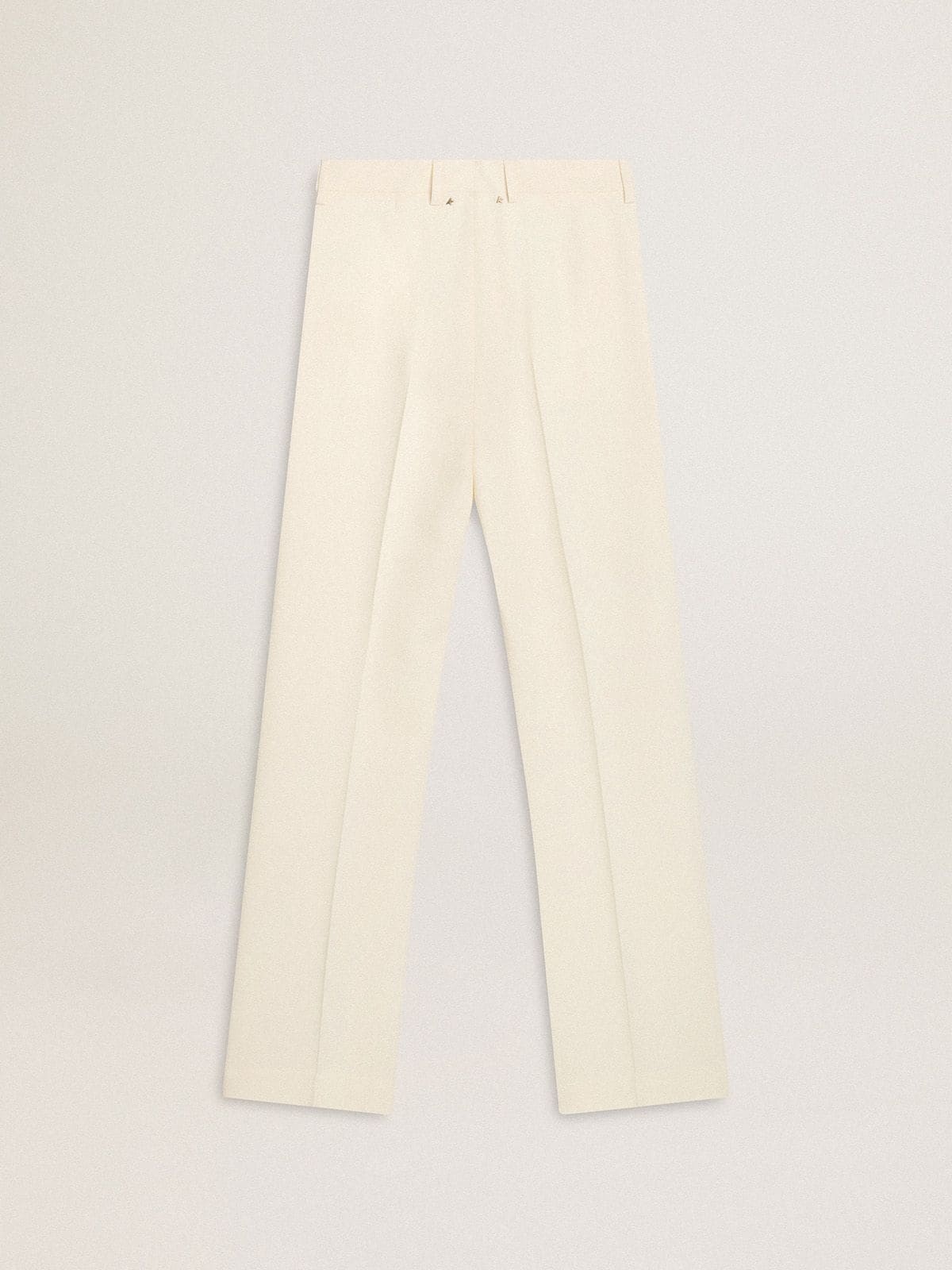 Women's loose pants in worn-white tailored fabric - 5
