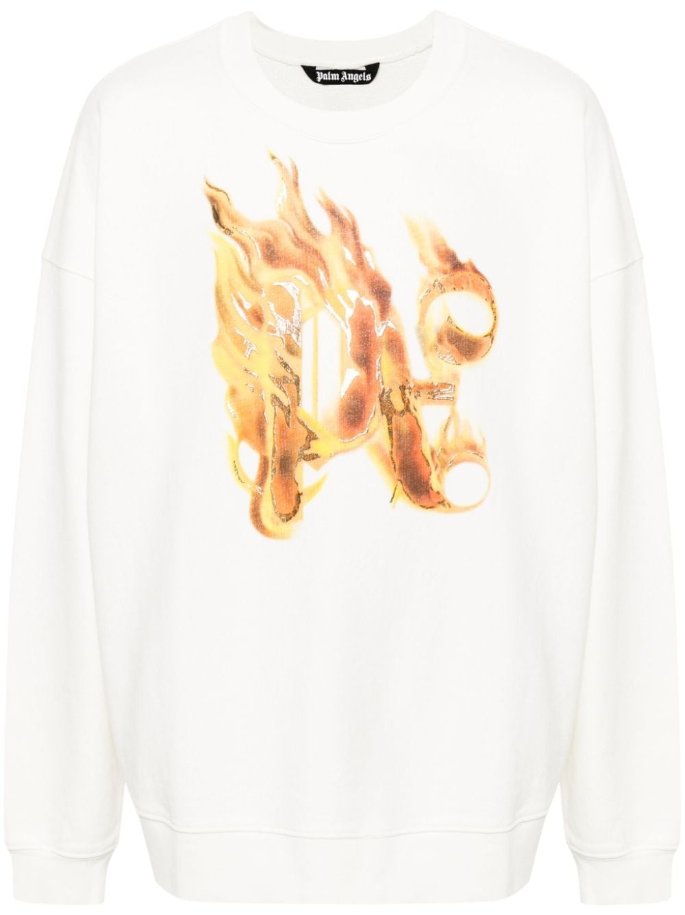 Palm Angels logo-flame print sweatshirt