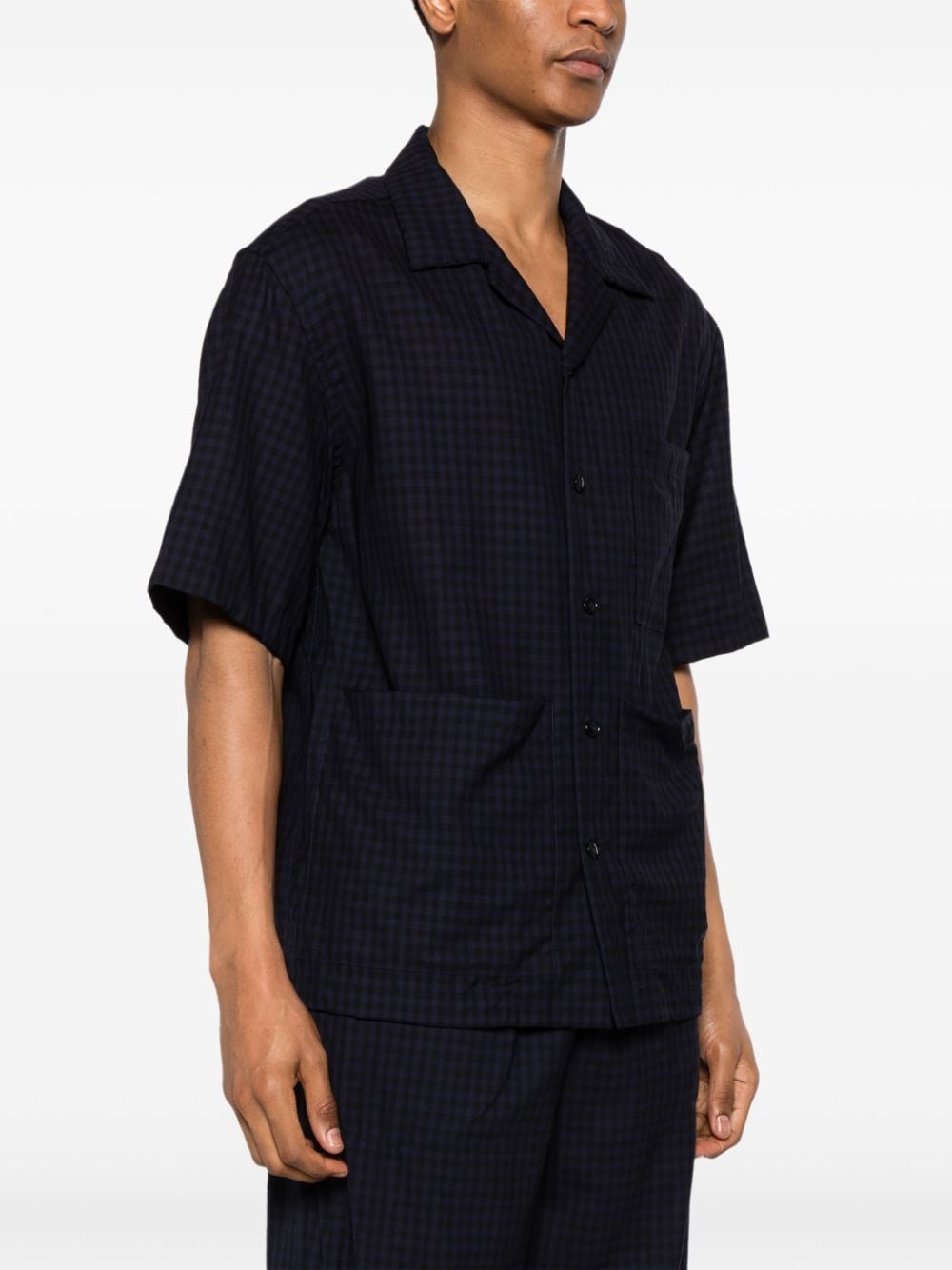 checked camp-collar shirt - 3