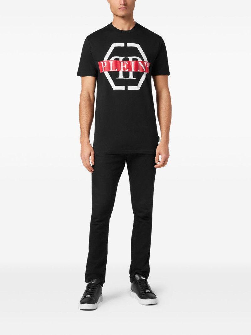 PHILIPP PLEIN PP Tape-print round-neck T-shirt outlook