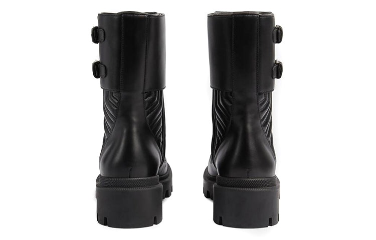 (WMNS) Gucci Frances Interlocking G Combat Boots 'Black' 628855-DH7A0-1000 - 5