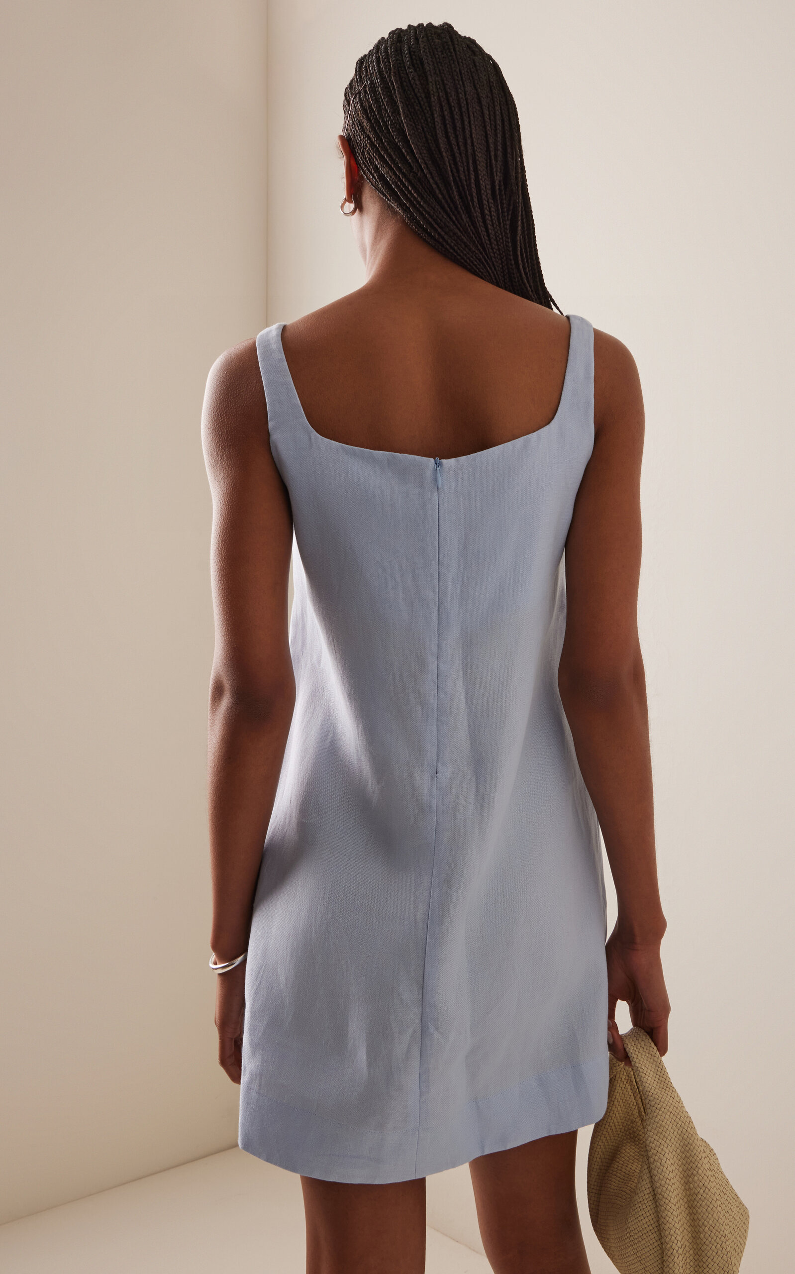 Aelphi Organic Linen Mini Dress blue - 4