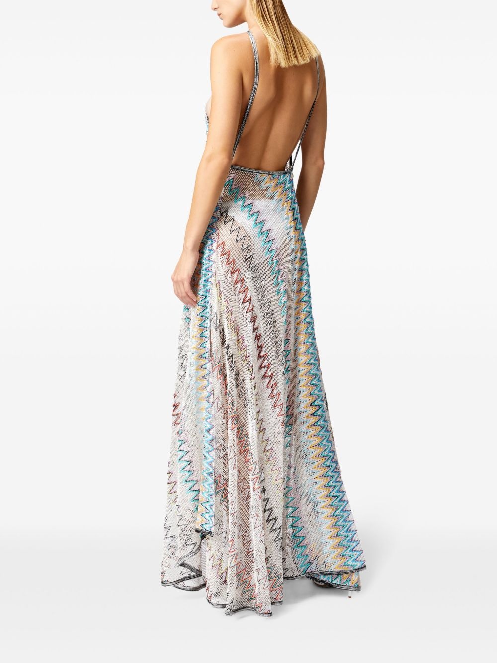 zigzag-woven maxi dress - 4