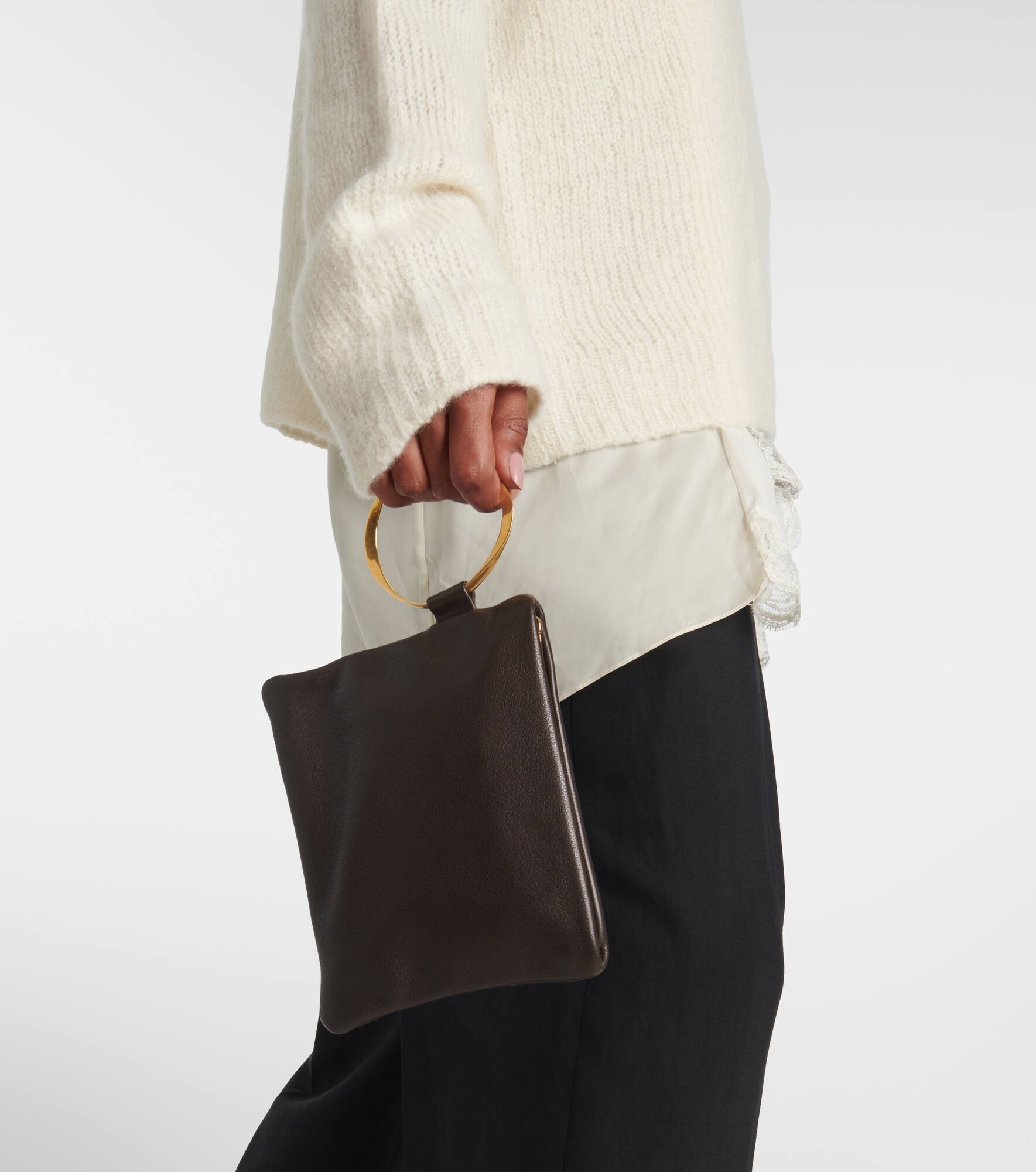 Square Bracelet leather clutch - 2