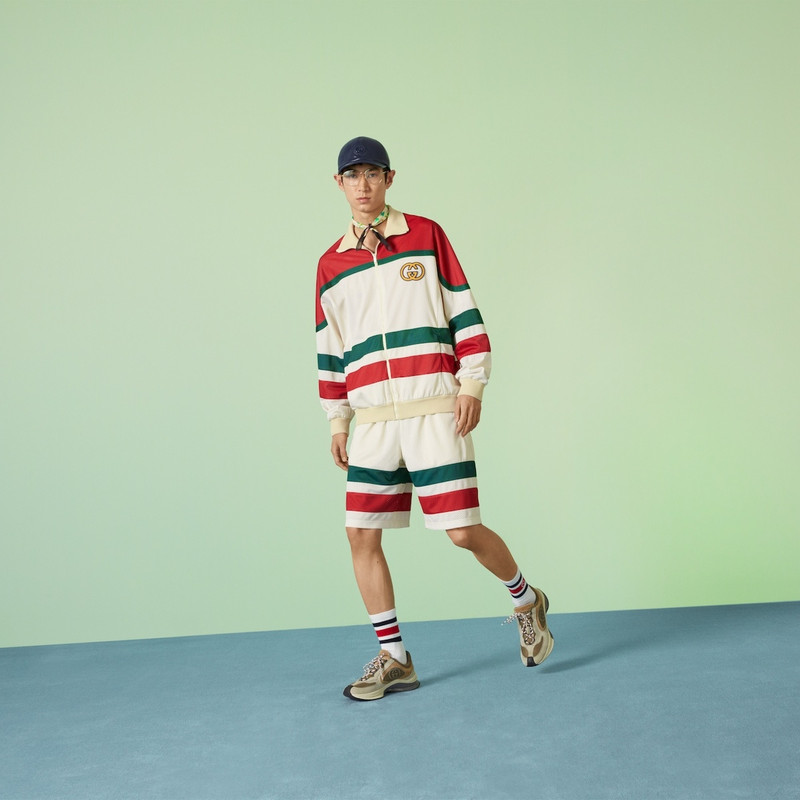 GUCCI Mesh fabric zip jacket outlook