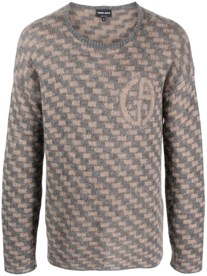 geometric-pattern intarsia-knit jumper 1