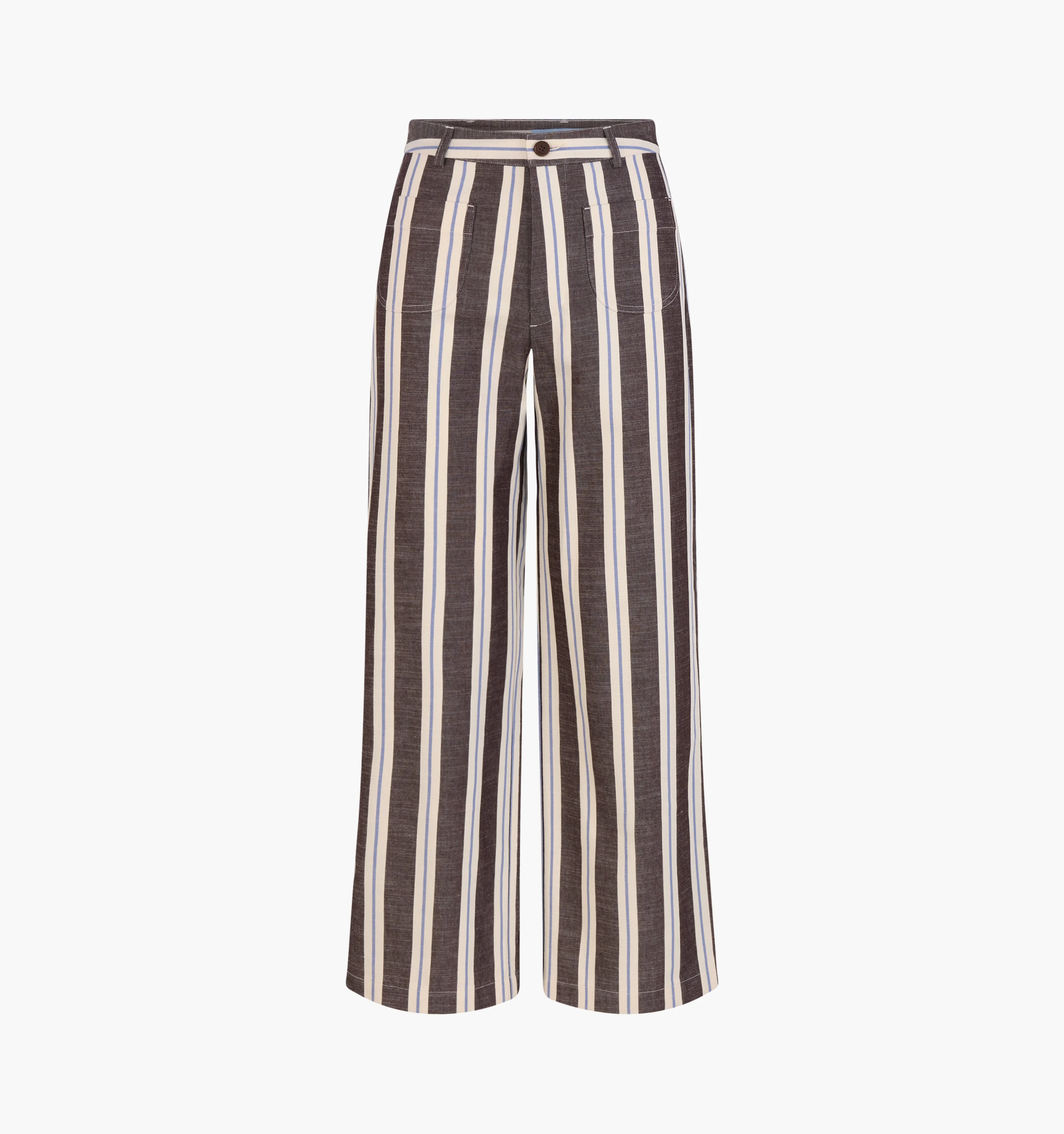 The Mindy Pant - Coln Ticking Stripe Chocolate - 1
