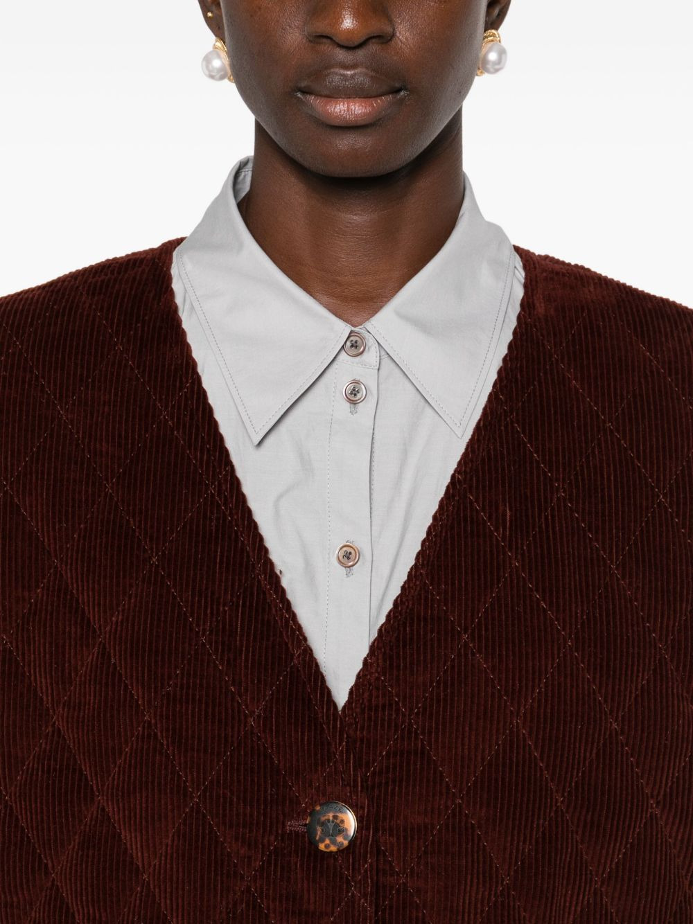 quilted corduroy gilet - 5