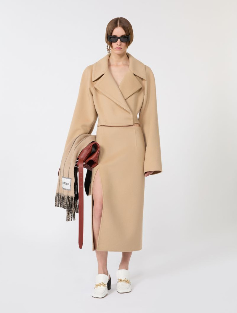 Sportmax Short pure wool outerwear - caramel outlook