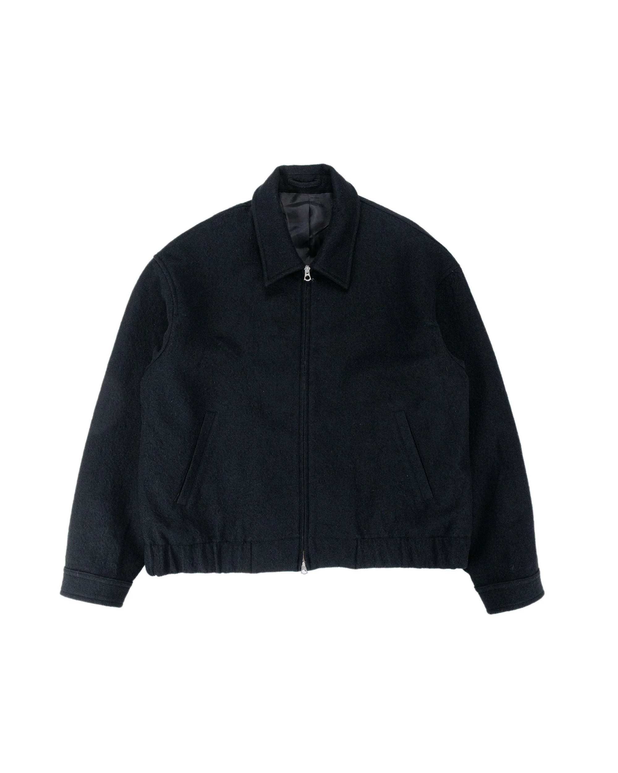 Machine Jacket Piece Dyed Black Wool Flannel - 1