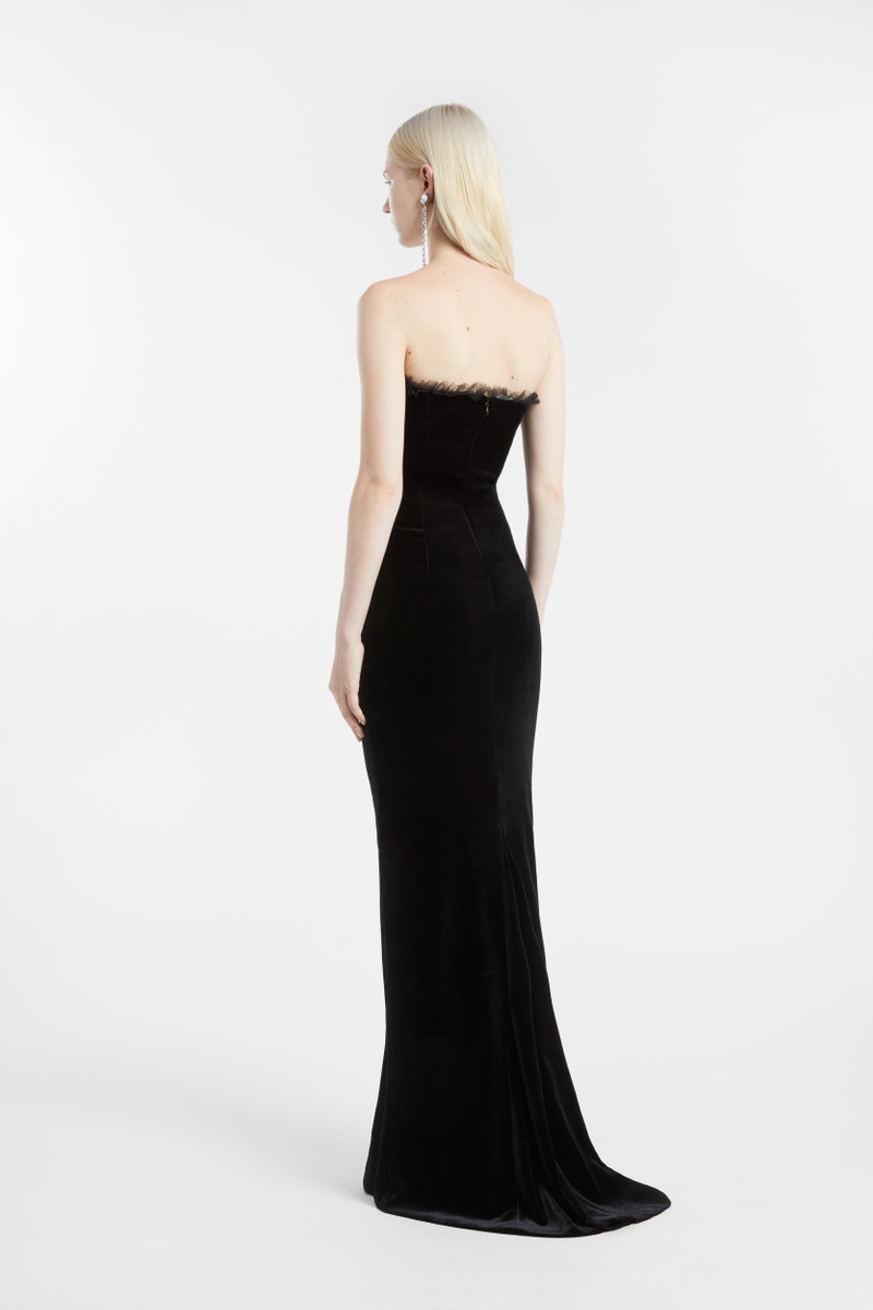 Alessandra Rich SLEEVELESS VEVET GOWN WITH BOW outlook