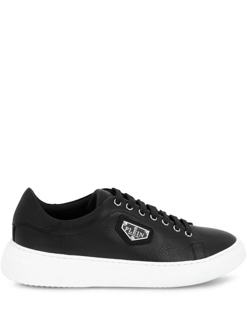 iconic plein leather lo-top trainers 1