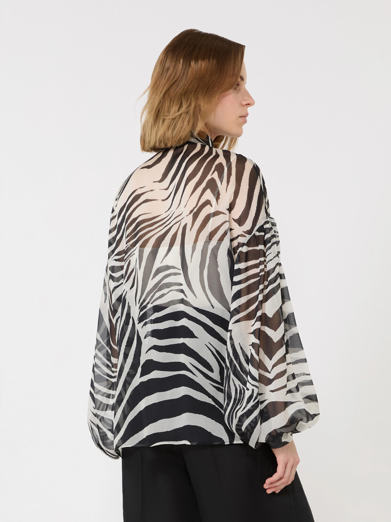 BALLATA Printed silk chiffon blouse - BLACK 4