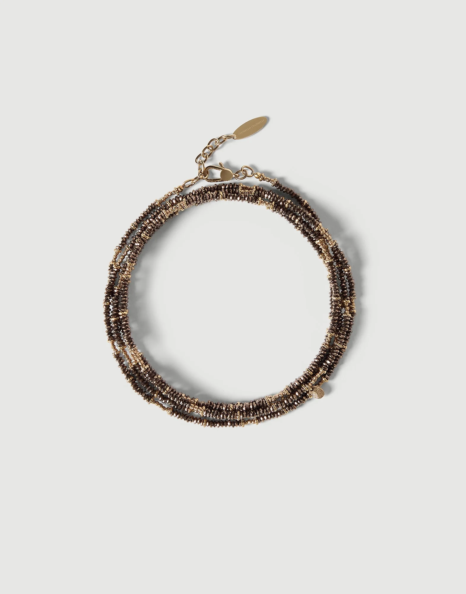 Brown Hematite Sterling silver wrap bracelet - 1