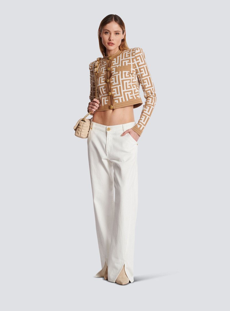 Balmain White straight-cut denim jeans outlook