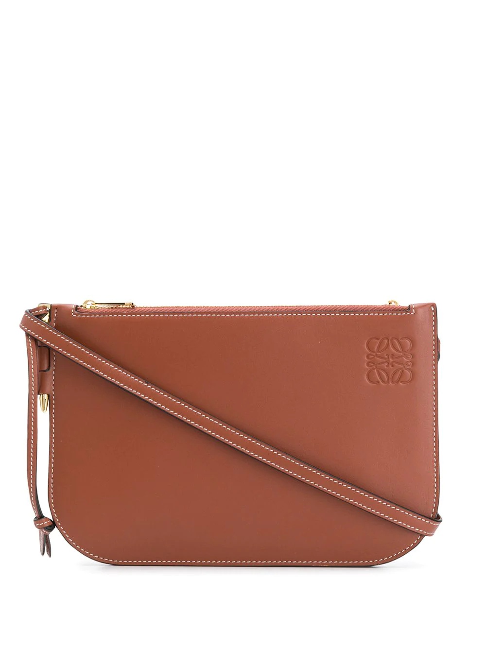 logo-debossed cross-body bag - 1