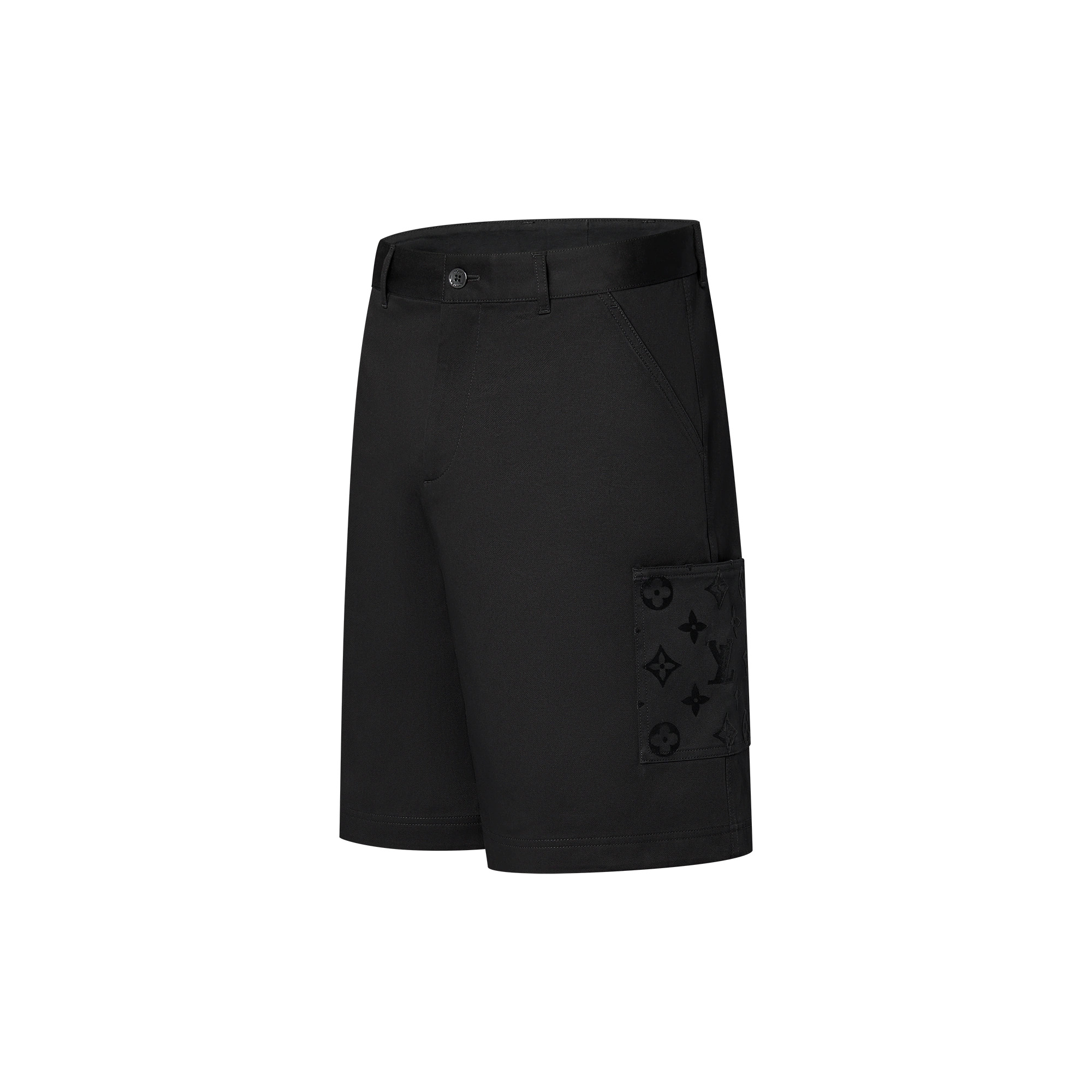 Flocked Cotton Cargo Shorts - 2