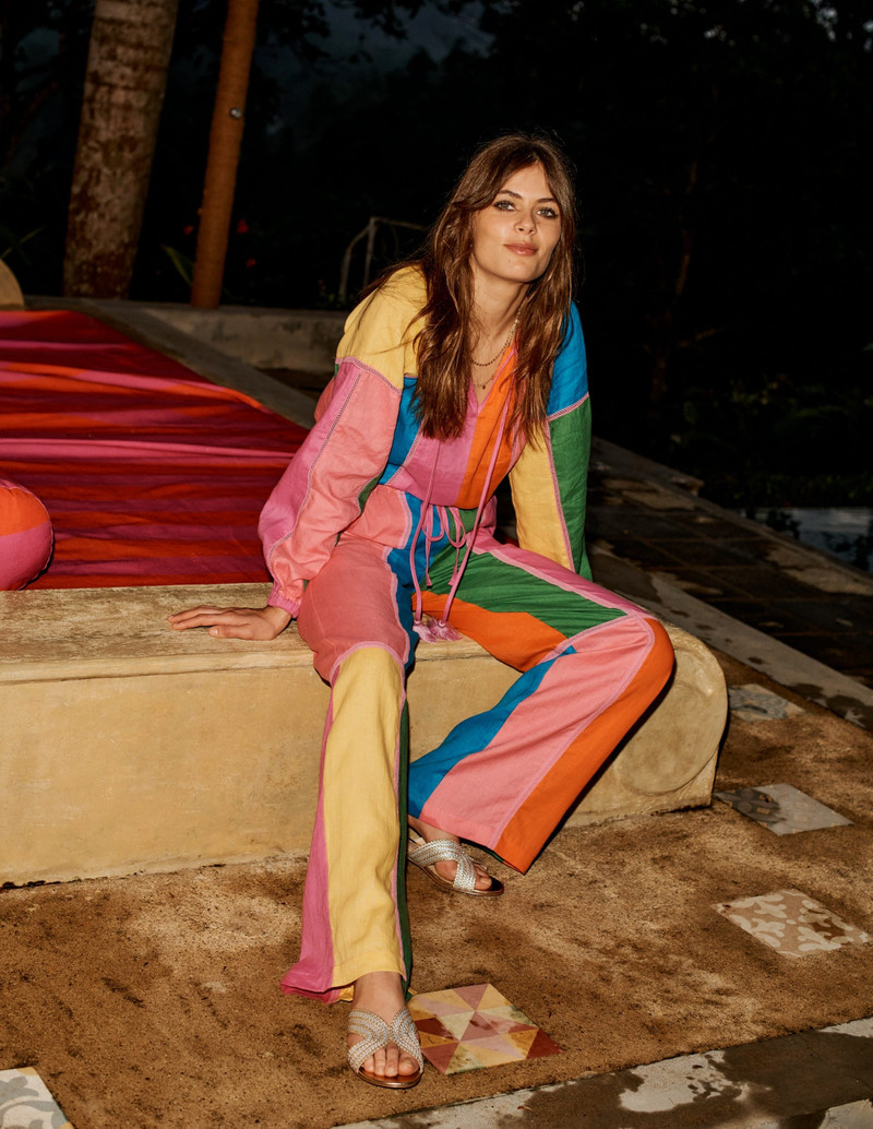 Islington Linen Pants-Multi Colourblock 6