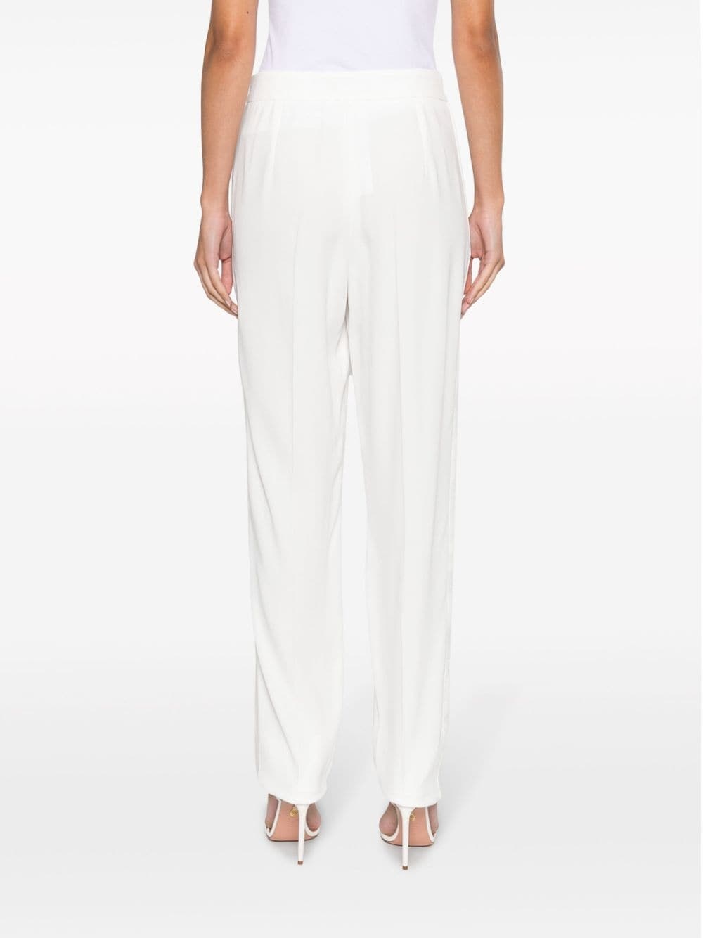 darted straight-leg trousers - 4