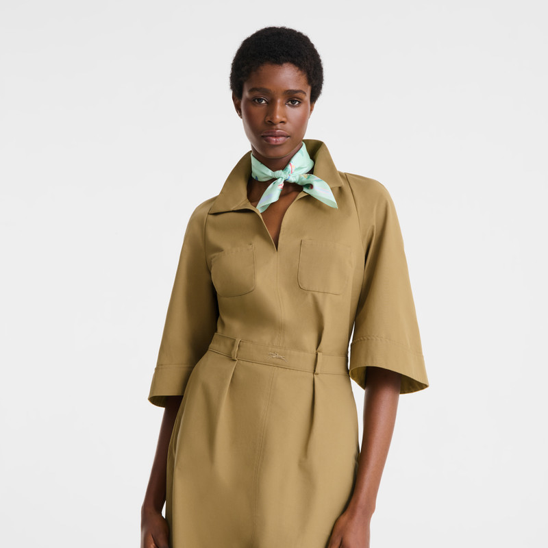 Longchamp En Attendant la Vague Silk scarf 50 Mint - Silk outlook