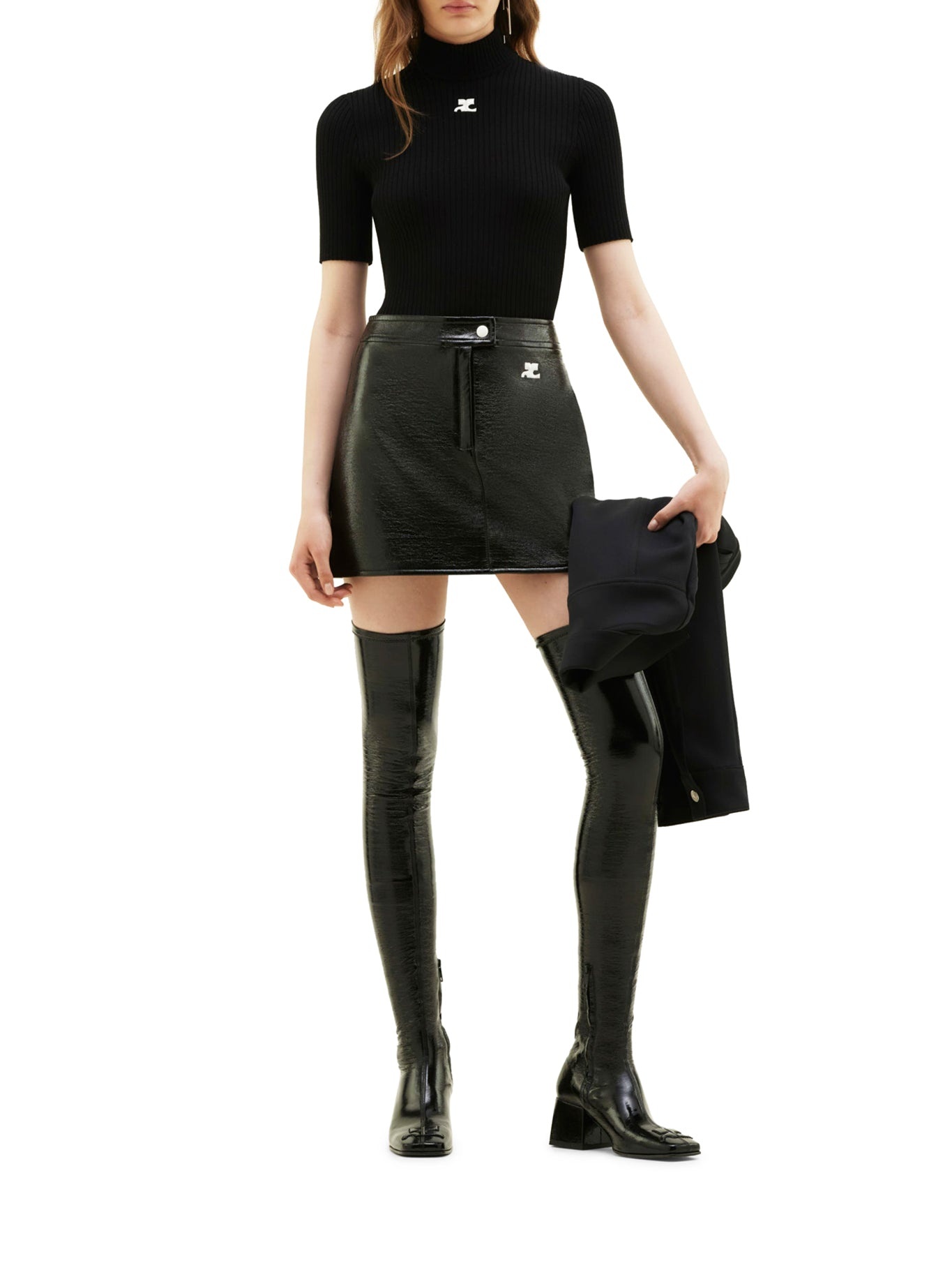 REEDITION SHORT SLEEVES RIB KNIT SWEATER - 2